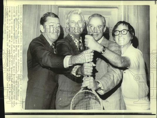 1973 Press Photo Tennis Grand Masters Tour participants in Cincinnati- Historic Images