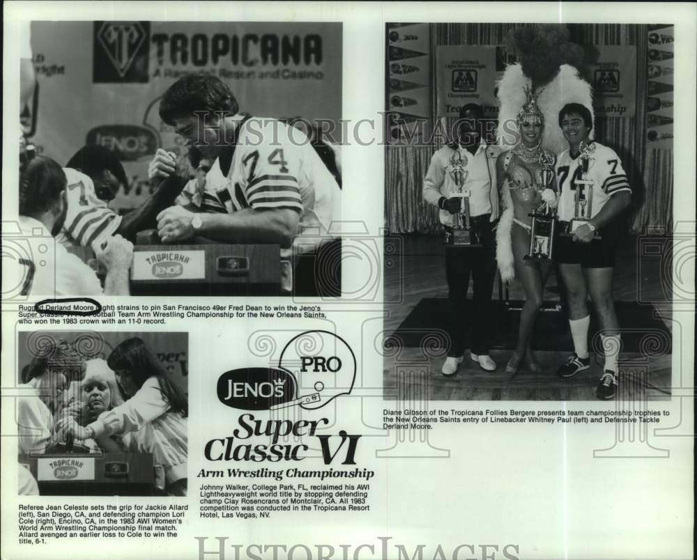 1983 Press Photo Jeno&#39;s Pro Arm Wrestling Championship competitors - nos26866- Historic Images