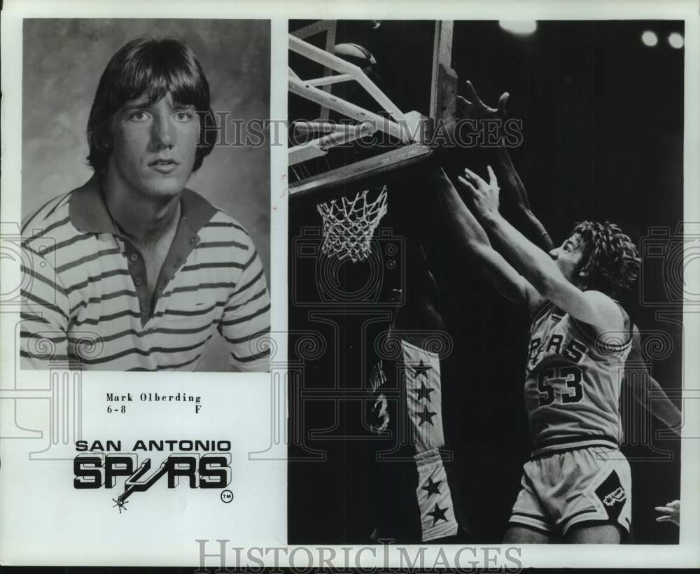 1977 Press Photo San Antonio Spurs basketball player Mark Olberding - nos27009- Historic Images