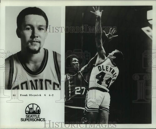 1977 Press Photo 2 photos Seattle Supersonics basketball player Frank Oleynick- Historic Images