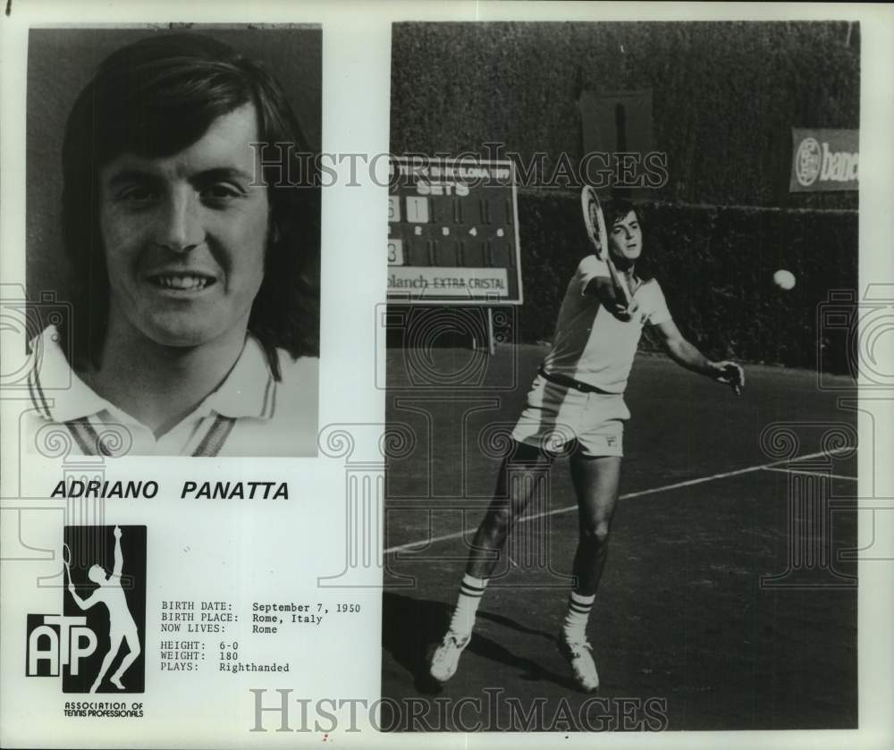 1979 Press Photo Two photos of tennis player Adriano Panatto from Rome, Italy- Historic Images