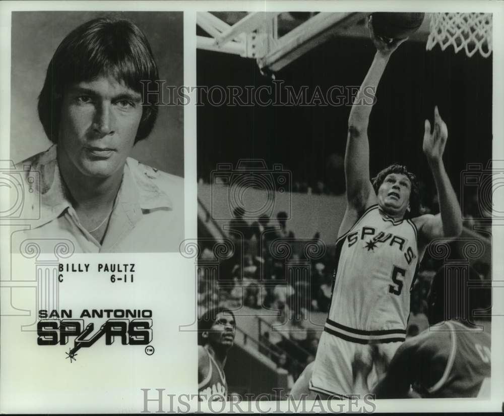 1979 Press Photo Two photos of San Antonio Spurs basketball player Billy Paultz- Historic Images