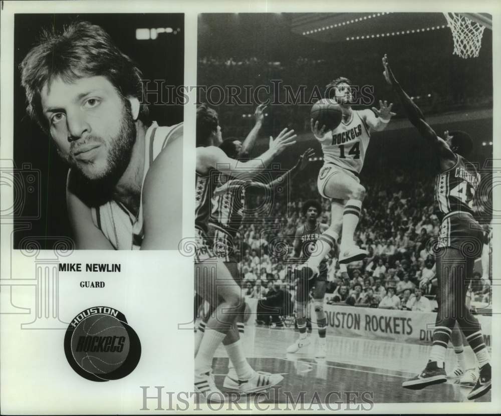 1979 Press Photo Two photos of Houston Rockets basketball guard Mike Newlin- Historic Images