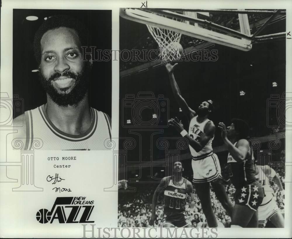 1978 Press Photo Two photos of New Orleans Jazz basketball center Otto Moore- Historic Images