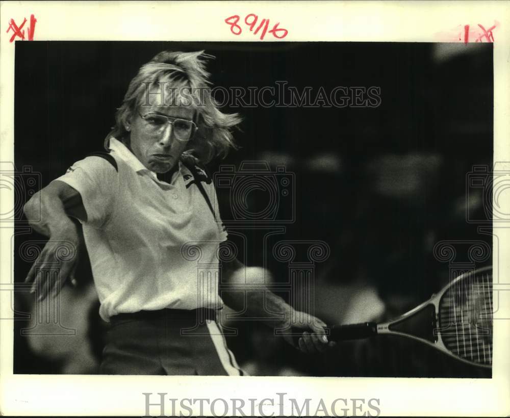 1986 Press Photo Tennis star Martina Navratilova during a match in New Orleans- Historic Images