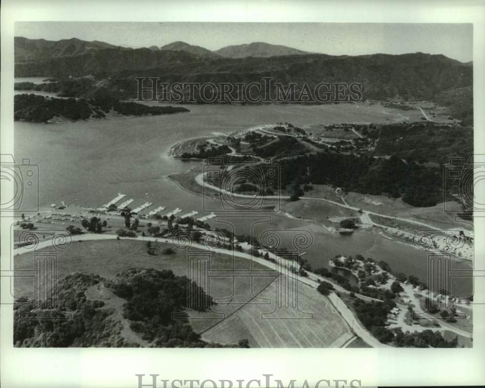 1984 Press Photo Summer Olympics rowing and canoe/kayak site Lake Casitas- Historic Images