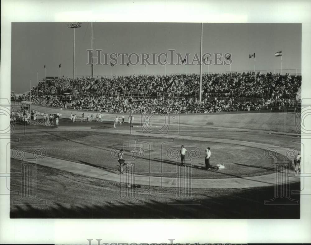 1984 Press Photo Olympic Velodrome at Cal State-Dominguez Hills - nos27345- Historic Images