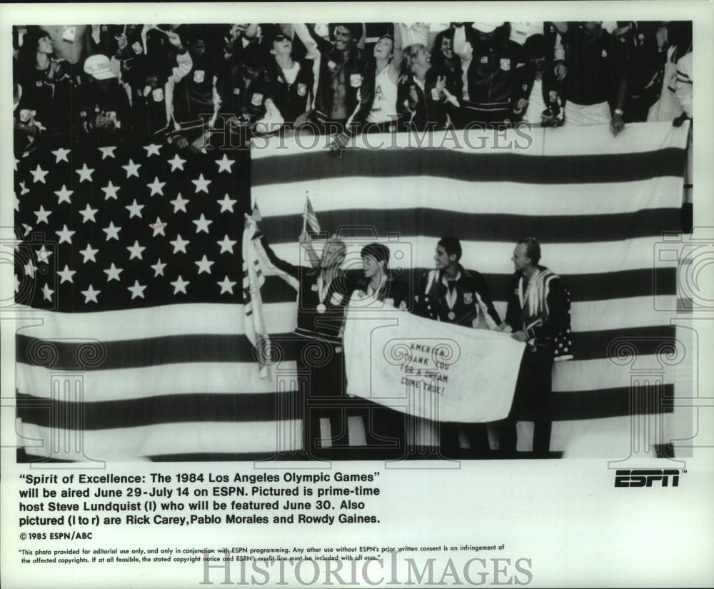 1985 Press Photo American Olympic athletes at the 1984 Games - nos27351- Historic Images