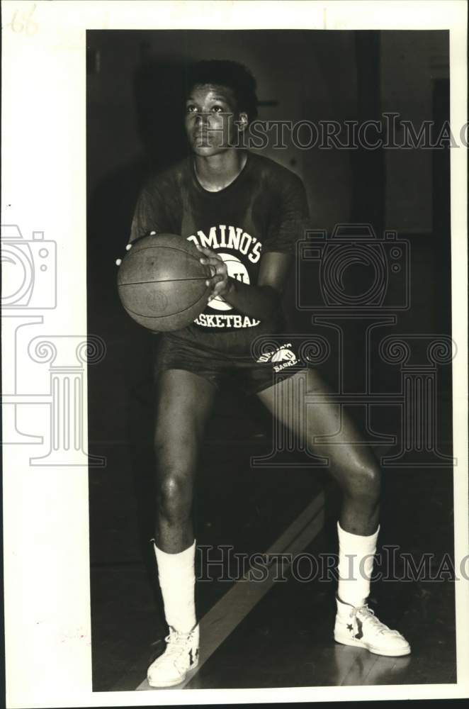 1982 Press Photo Basketball - Channa Perry of New Orleans Dominos - nos27467- Historic Images