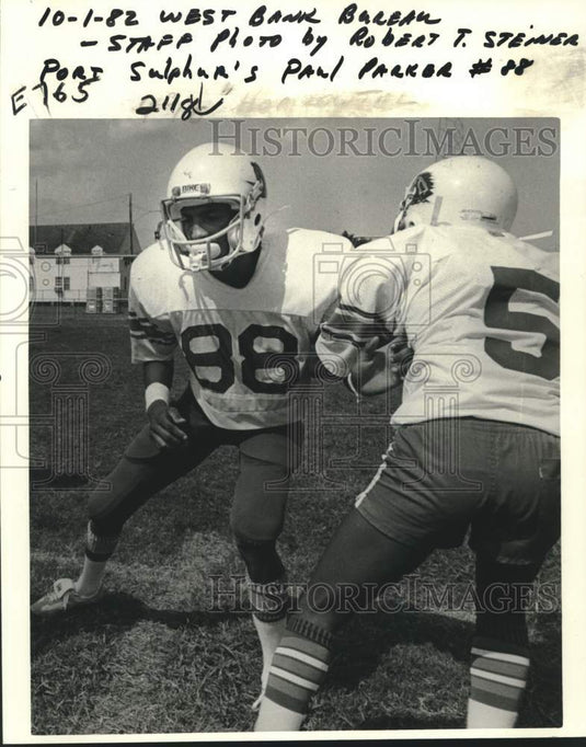 1982 Press Photo Port Sulphur football defensive end Paul Parker
