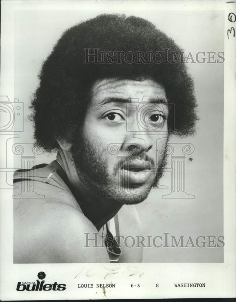 1974 Press Photo Washington Bullets basketball guard Louie Nelson - nos27843- Historic Images