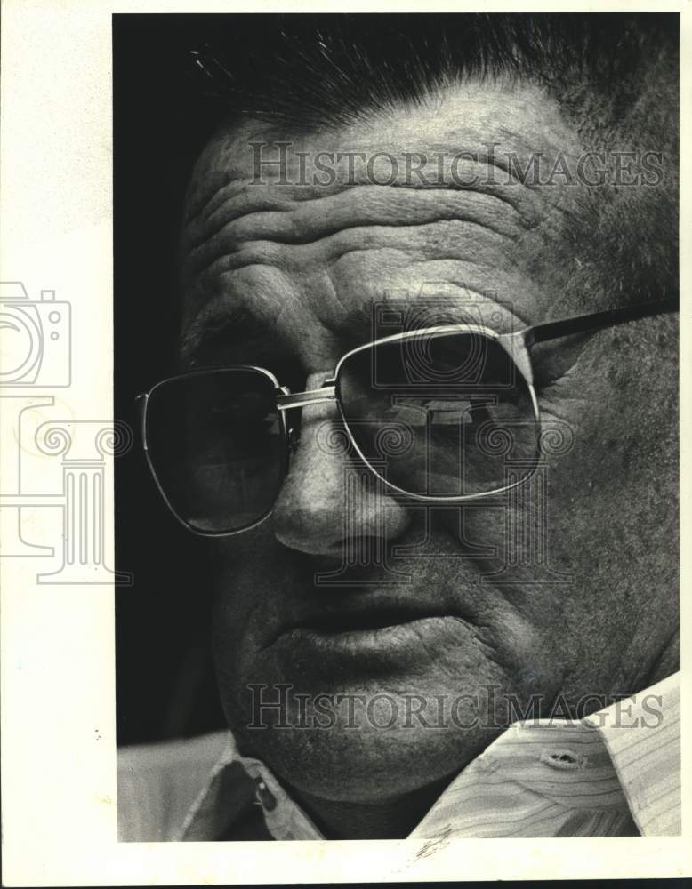 1981 Press Photo Close-up of New Orleans Saints football coach &quot;Bum&quot; Philips- Historic Images