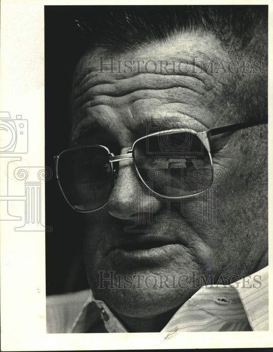 1981 Press Photo Close-up of New Orleans Saints football coach "Bum" Philips- Historic Images