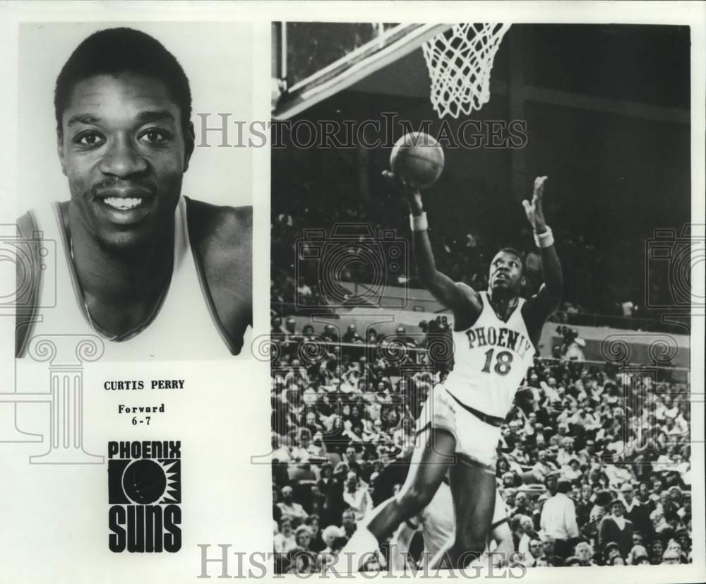 1978 Press Photo Two photos of Phoenix Suns basketball forward Curtis Perry, 6-7- Historic Images