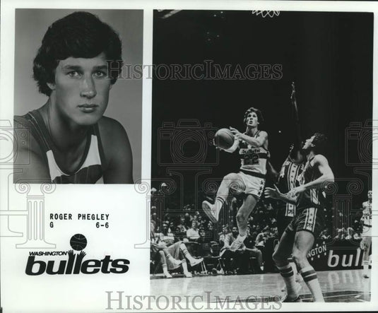 1979 Press Photo Two photos of Washington Bullets basketball guard Roger Phegley- Historic Images