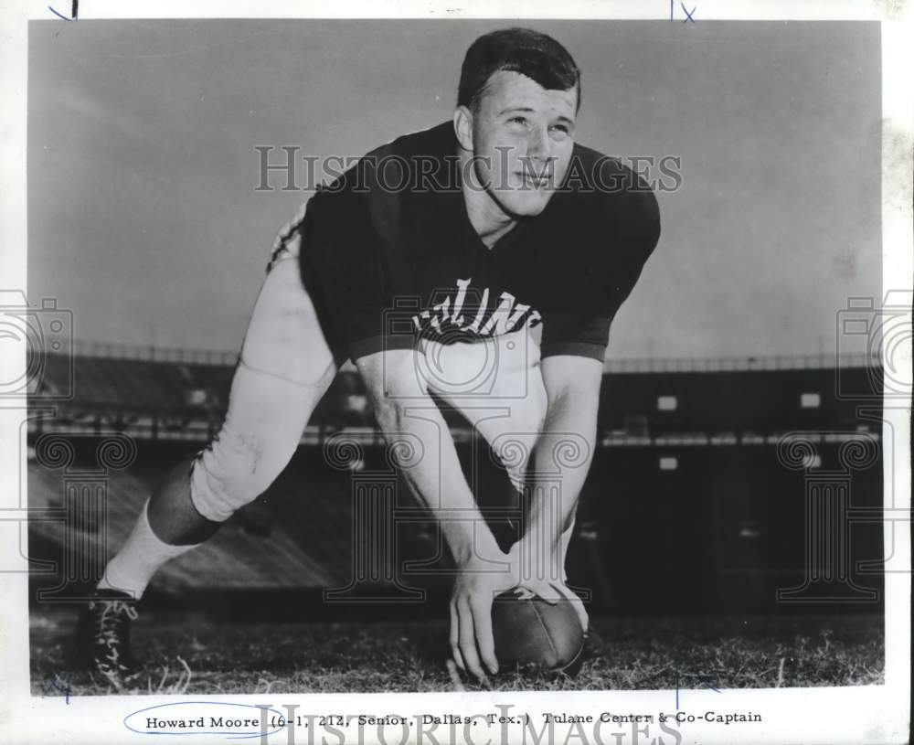 1968 Press Photo Tulane football player Howard Moore is ready to hike the ball- Historic Images