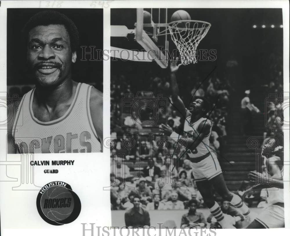 1979 Press Photo Two photos of Houston Rockets basketball guard Calvin Murphy- Historic Images