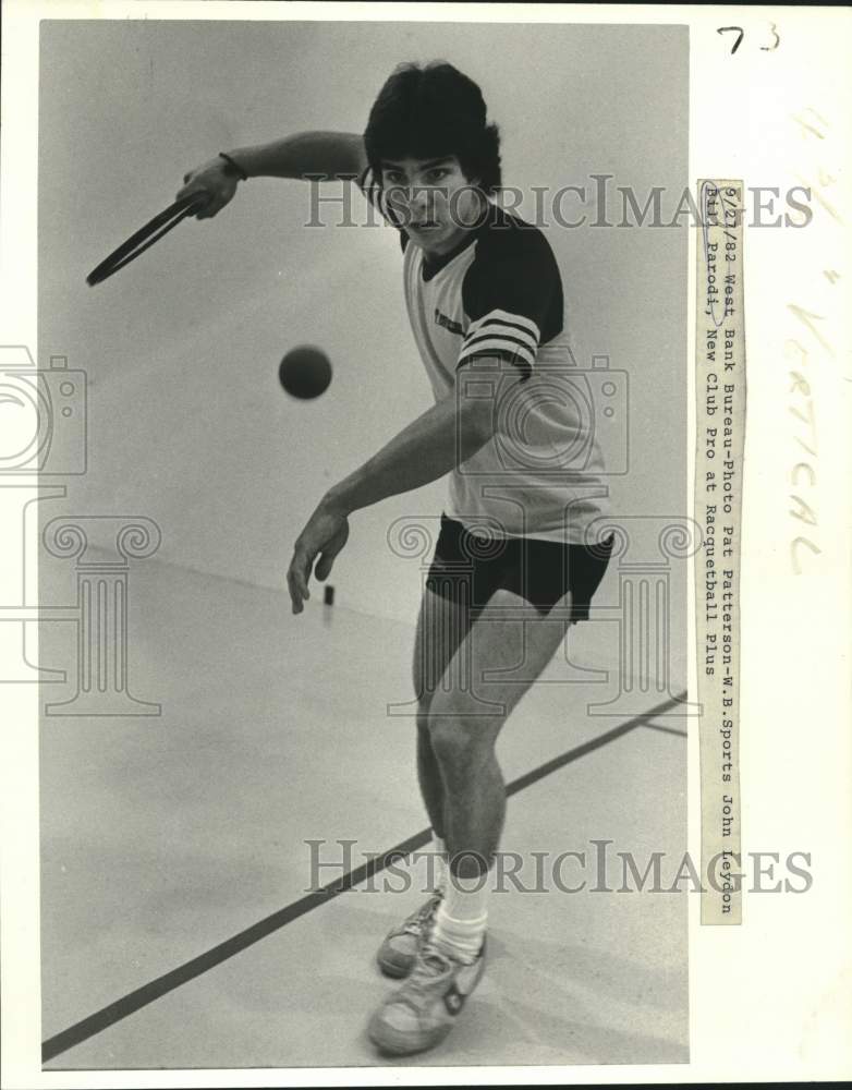 1982 Press Photo Racquetball Plus club pro Bill Parodi - nos28669- Historic Images