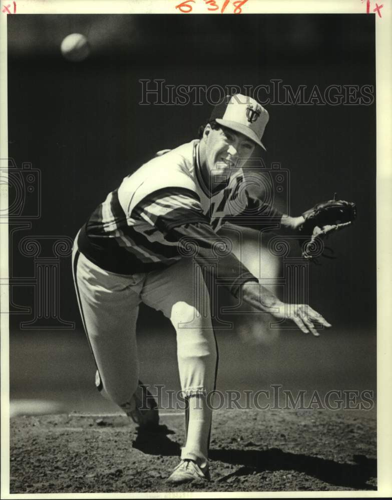 1987 Press Photo Tulane baseball pitcher Ricky Purcell - nos28932- Historic Images