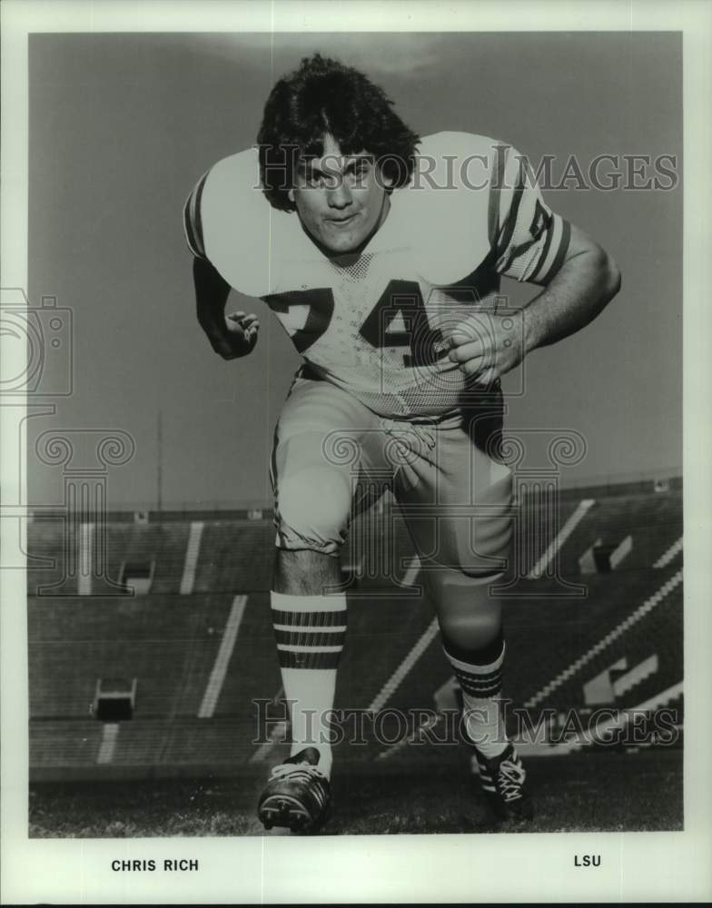 1980 Press Photo LSU football player Chris Rich runs in practice - nos29099- Historic Images