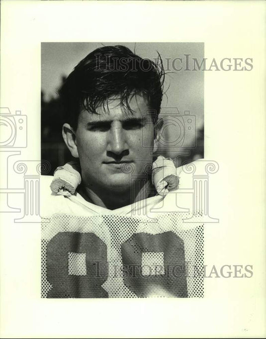 1992 Press Photo Close-up photo of Rummel football tight end Eric Rice- Historic Images