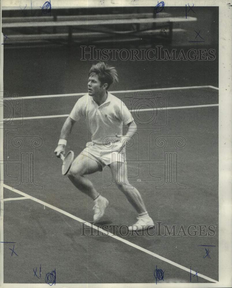 1968 Press Photo Tennis player Cliff Richey hits backhand at Sugar Bowl tourney- Historic Images