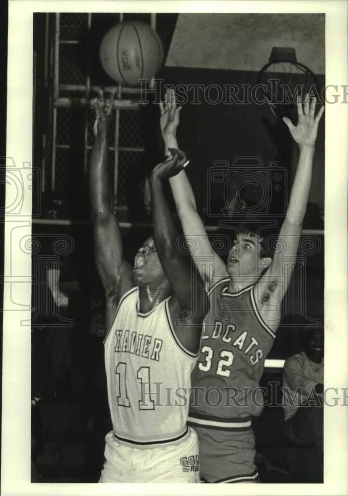 1985 Press Photo Xavier and Louisiana College play college basketball- Historic Images