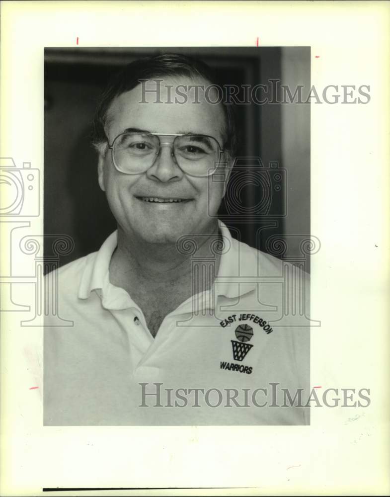 1990 Press Photo East Jefferson basketball Jim Robarts wins of Year- Historic Images