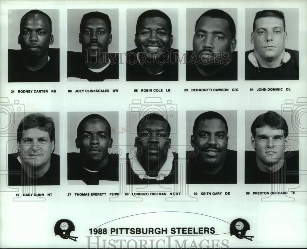 1988 Press Photo Pittsburgh Steelers Football Players for 1988 - nos29693- Historic Images