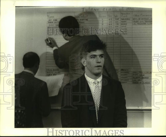 1986 Press Photo Football player Jay Rink is interviewed after signing w/Tulane- Historic Images