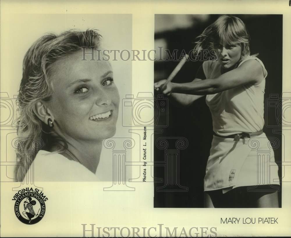 1984 Press Photo Two photos of professional tennis player Mary Lou Piatek- Historic Images
