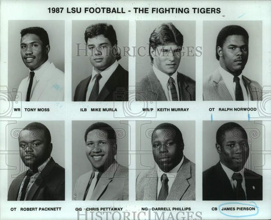 1987 Press Photo 1987 Louisiana State University football players team photos- Historic Images