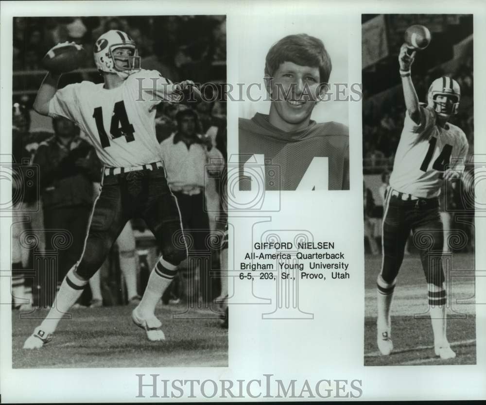 1977 Press Photo Brigham Young college football player Gifford Nielsen- Historic Images