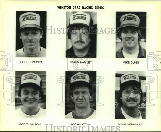 1982 Press Photo Race Car Drivers of Winston Drag Racing Series - nos30094- Historic Images