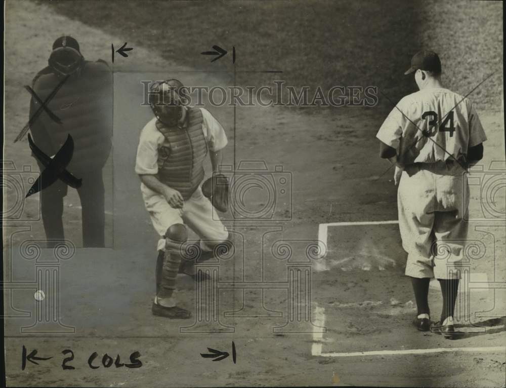 1950 Press Photo Chicago Cubs Baseball Catcher Mickey Owen - nos30173- Historic Images