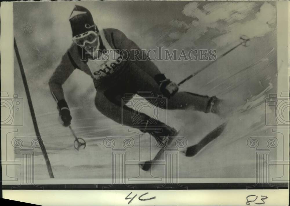 1972 Press Photo Skiing - Annemarie Proell in Action for World Cup - nos30233- Historic Images