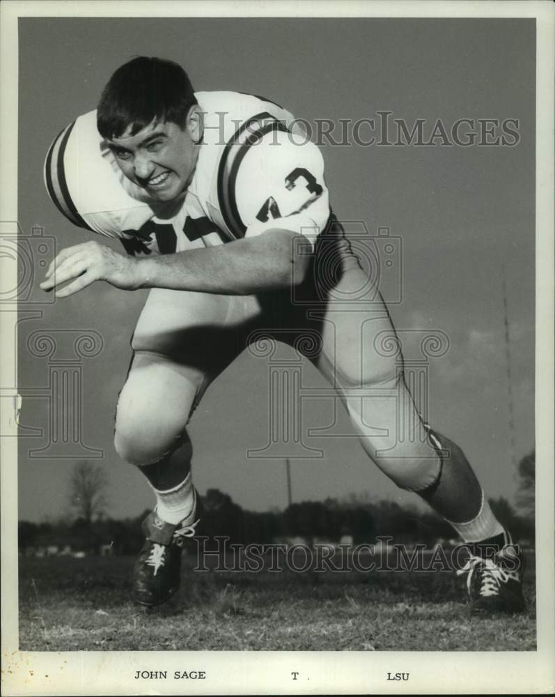 1971 Press Photo Louisiana State University football tackle John Sage runs- Historic Images