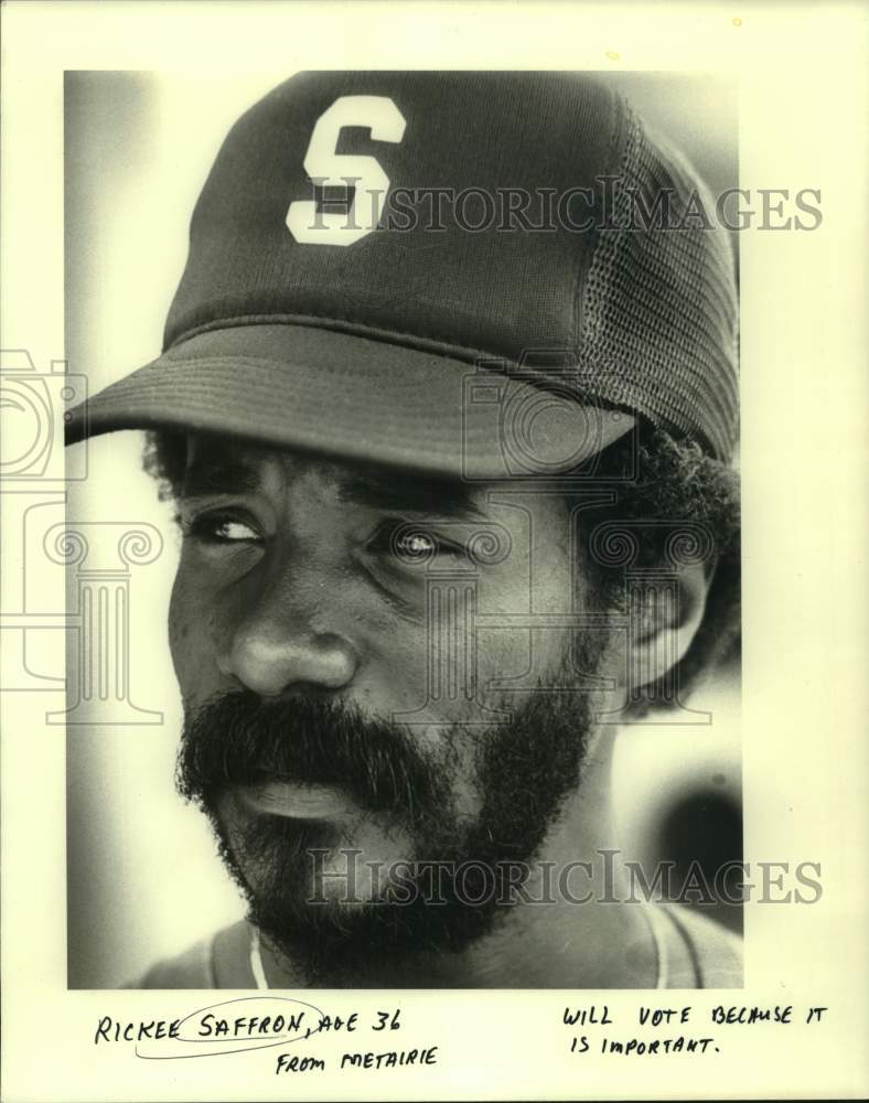 1984 Press Photo Baseball - Rickee Saffron, Age 36 from Metairie - nos30454- Historic Images