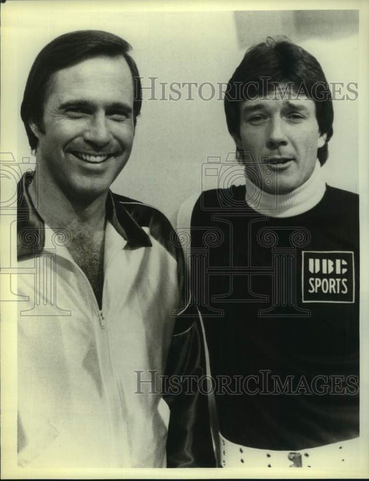 1980 Press Photo Former Olympic pole vault champ Bob Seagren & Gil Gerard- Historic Images