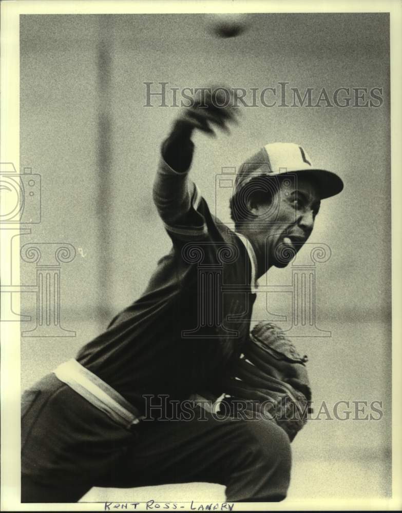 1980 Press Photo Landry baseball pitcher Kent Ross looks intent as he throws- Historic Images