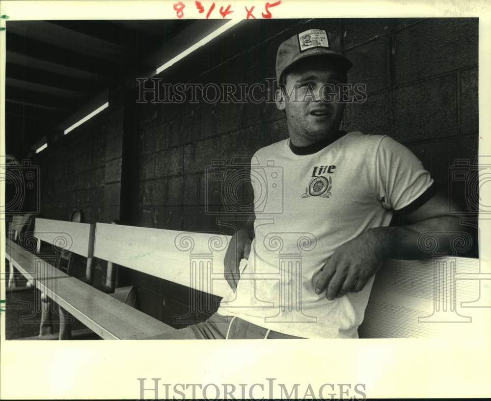 1984 Press Photo New Orleans college baseball player Scott Schwaner - nos31067- Historic Images