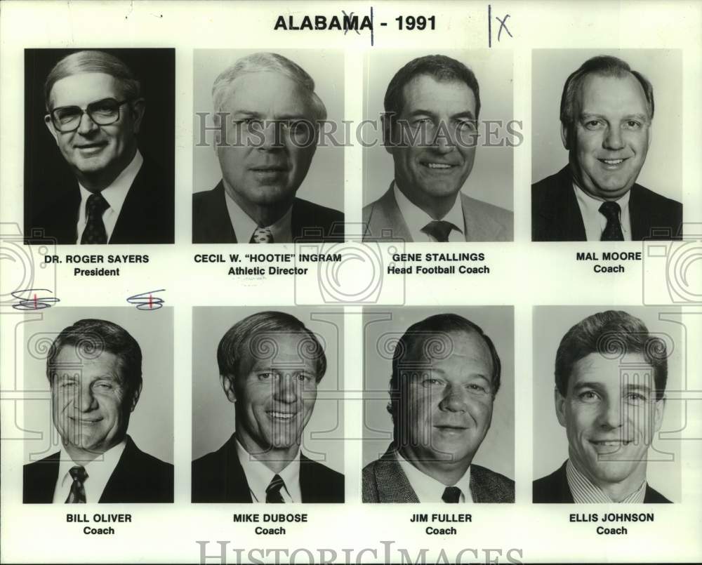 1991 Press Photo Alabama college football staff - nos31084- Historic Images