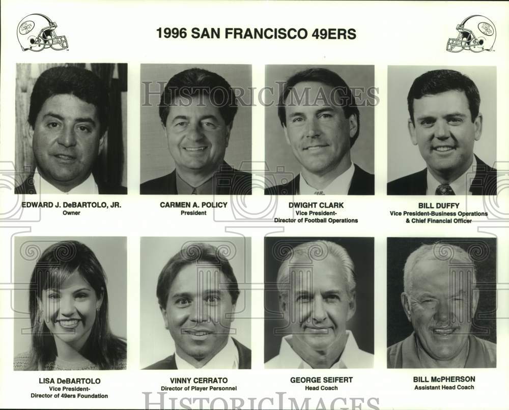 1996 Press Photo San Francisco 49ers football staff - nos31128- Historic Images