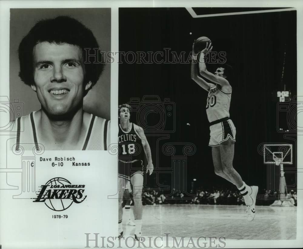 1978 Press Photo Two photos of Los Angeles Lakers basketball player Dave Robisch- Historic Images