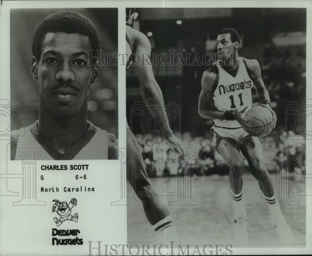 1979 Press Photo Two photos of Denver Nuggets basketball player Charles Scott- Historic Images