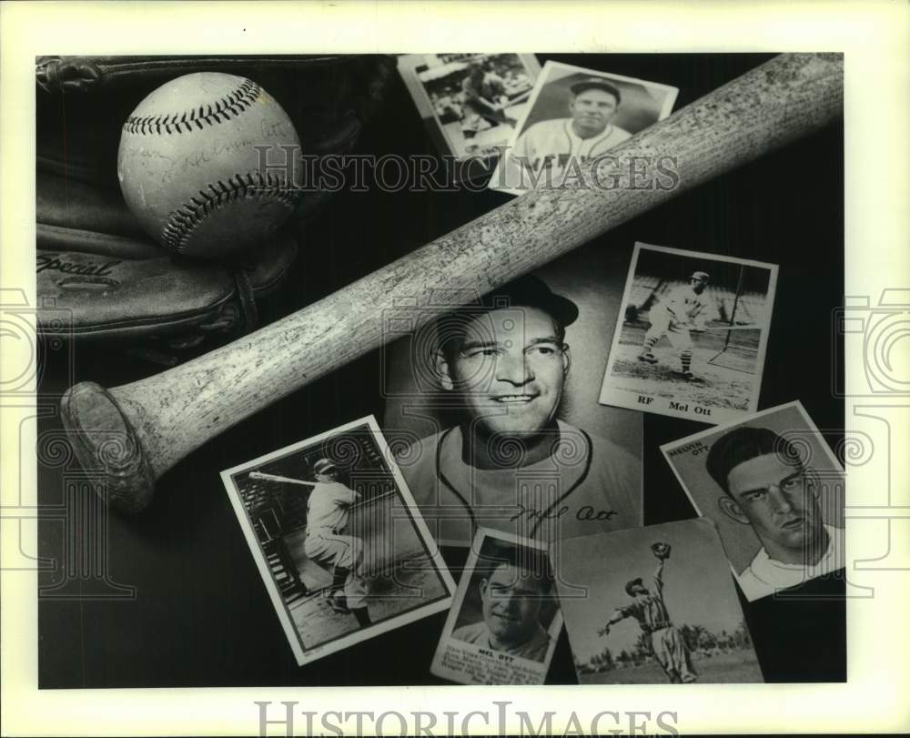 1990 Press Photo Memorabilia of baseball Hall of Fame&#39;s Mel Ott - nos31377- Historic Images