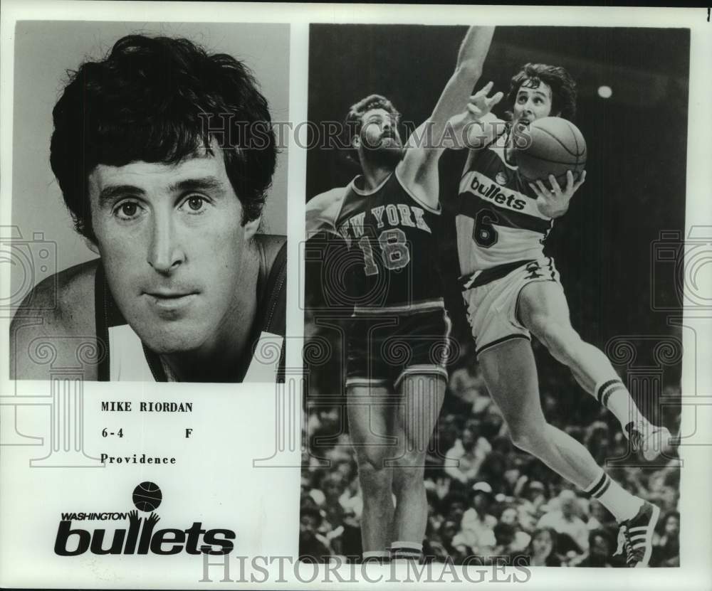 1977 Press Photo Two photos of Washington Bullets basketball player Mike Riordan- Historic Images