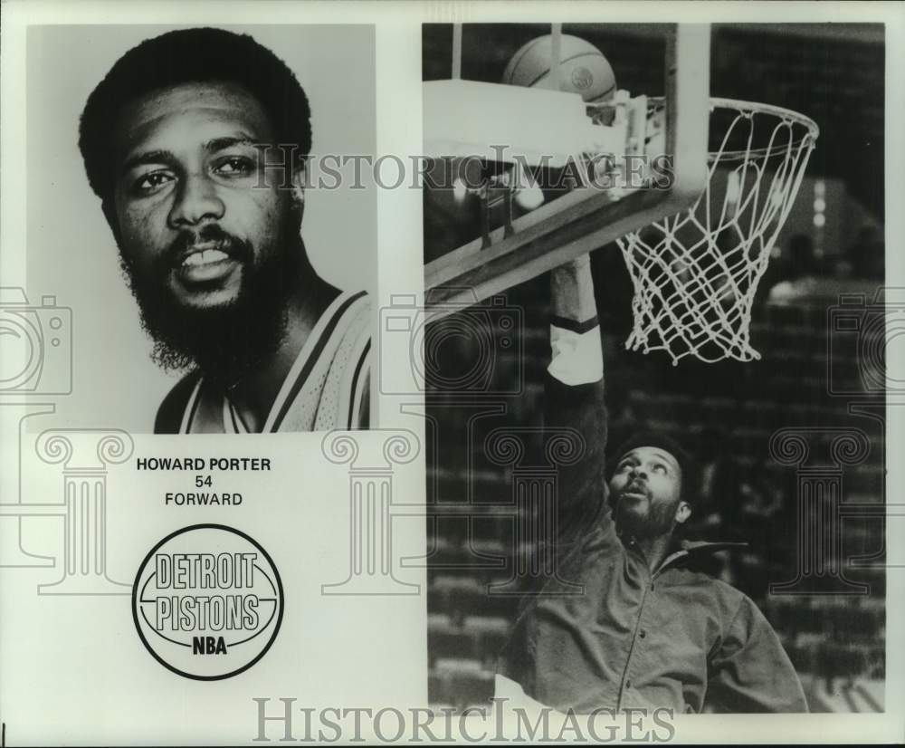 1978 Press Photo Two photos of Detroit Pistons basketball forward Howard Porter- Historic Images