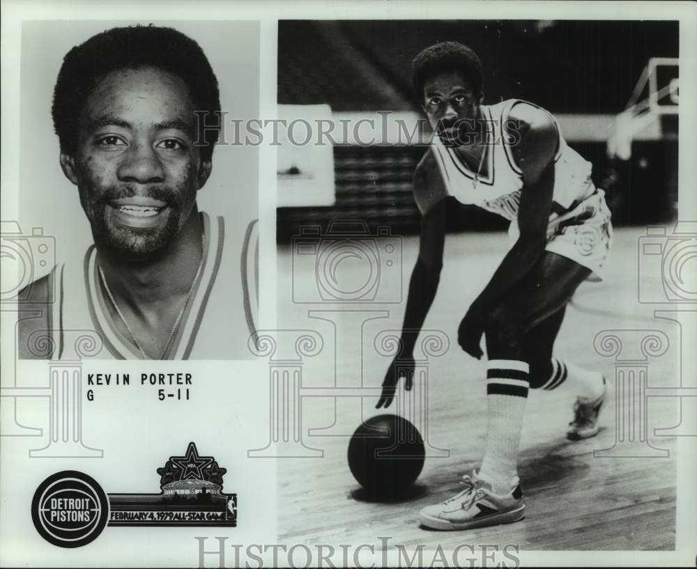 1979 Press Photo Two photos of Detroit Pistons basketball guard Kevin Porter- Historic Images