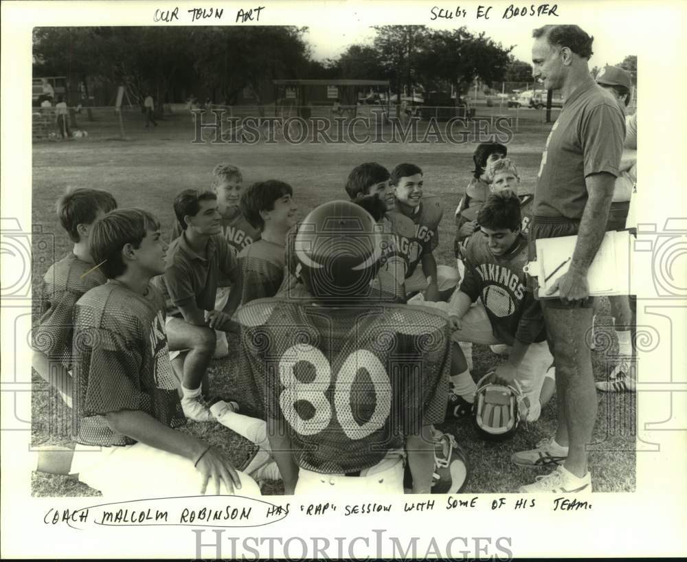 1985 Press Photo Girard Playground football coach Malcom Robinson and team- Historic Images